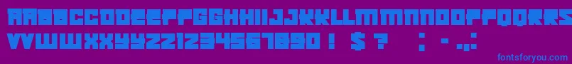 フォントKachushaBold – 紫色の背景に青い文字