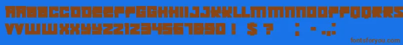 KachushaBold-fontti – ruskeat fontit sinisellä taustalla