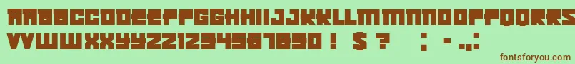 KachushaBold-fontti – ruskeat fontit vihreällä taustalla