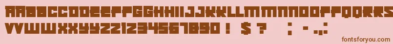 フォントKachushaBold – ピンクの背景に茶色のフォント