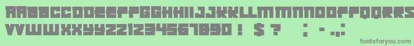 KachushaBold Font – Gray Fonts on Green Background