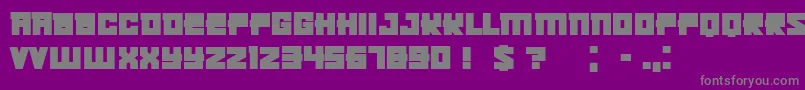 フォントKachushaBold – 紫の背景に灰色の文字