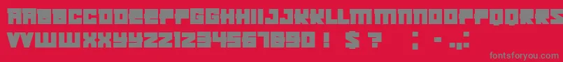 フォントKachushaBold – 赤い背景に灰色の文字