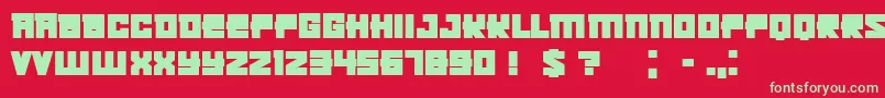 KachushaBold Font – Green Fonts on Red Background