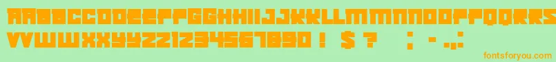 KachushaBold-fontti – oranssit fontit vihreällä taustalla