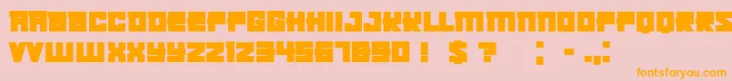 KachushaBold-fontti – oranssit fontit vaaleanpunaisella taustalla