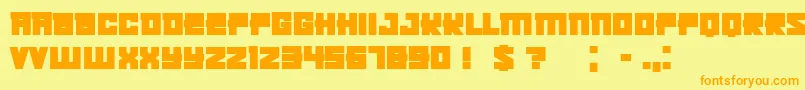 KachushaBold-Schriftart – Orangefarbene Schriften auf gelbem Hintergrund