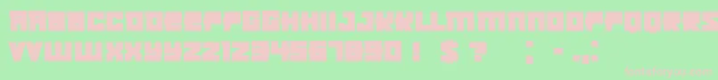 フォントKachushaBold – 緑の背景にピンクのフォント