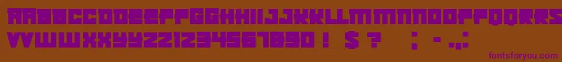 フォントKachushaBold – 紫色のフォント、茶色の背景
