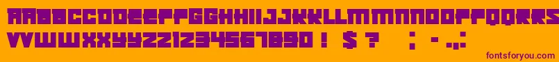 KachushaBold-Schriftart – Violette Schriften auf orangefarbenem Hintergrund