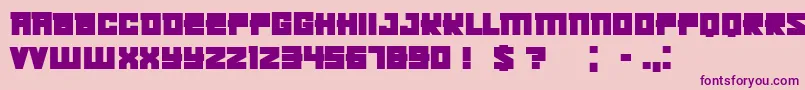 フォントKachushaBold – ピンクの背景に紫のフォント