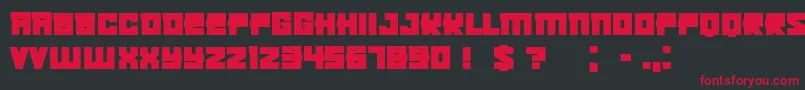 フォントKachushaBold – 黒い背景に赤い文字