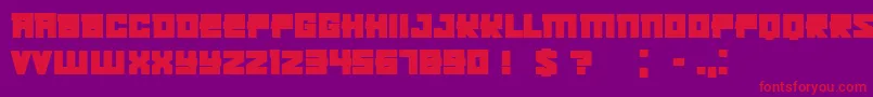 フォントKachushaBold – 紫の背景に赤い文字