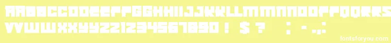KachushaBold-fontti – valkoiset fontit keltaisella taustalla