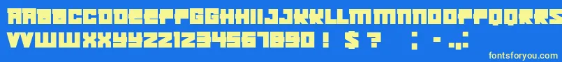 KachushaBold-fontti – keltaiset fontit sinisellä taustalla