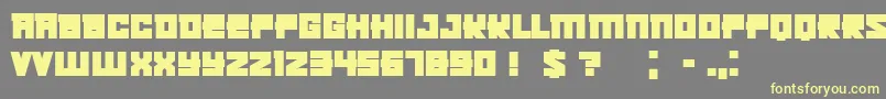 KachushaBold-Schriftart – Gelbe Schriften auf grauem Hintergrund
