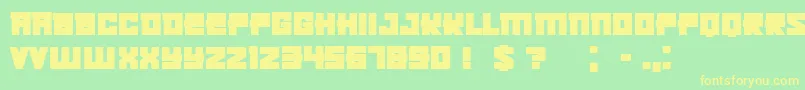 KachushaBold Font – Yellow Fonts on Green Background