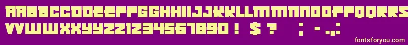 フォントKachushaBold – 紫の背景に黄色のフォント