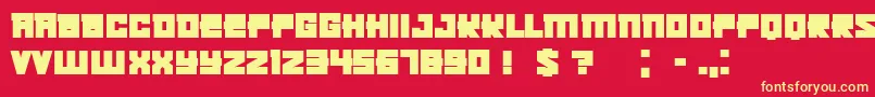 KachushaBold-Schriftart – Gelbe Schriften auf rotem Hintergrund