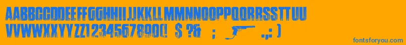 GoogleSpiesPersonnalUseOnly Font – Blue Fonts on Orange Background