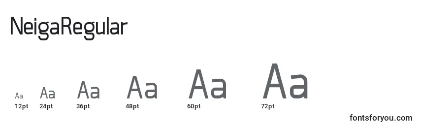 NeigaRegular Font Sizes