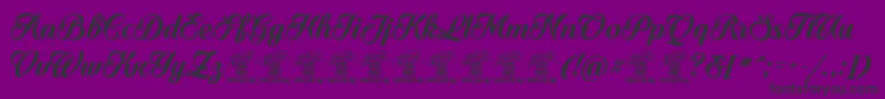 QuinchoscriptPersonaluse-Schriftart – Schwarze Schriften auf violettem Hintergrund