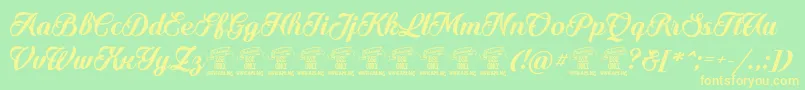 QuinchoscriptPersonaluse Font – Yellow Fonts on Green Background