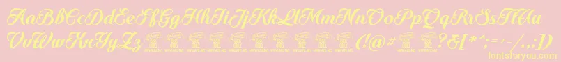 QuinchoscriptPersonaluse Font – Yellow Fonts on Pink Background