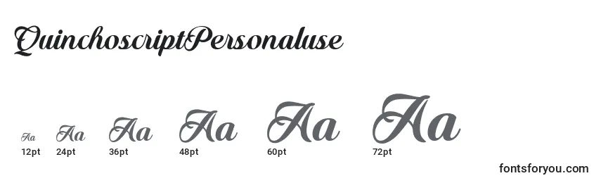 QuinchoscriptPersonaluse Font Sizes