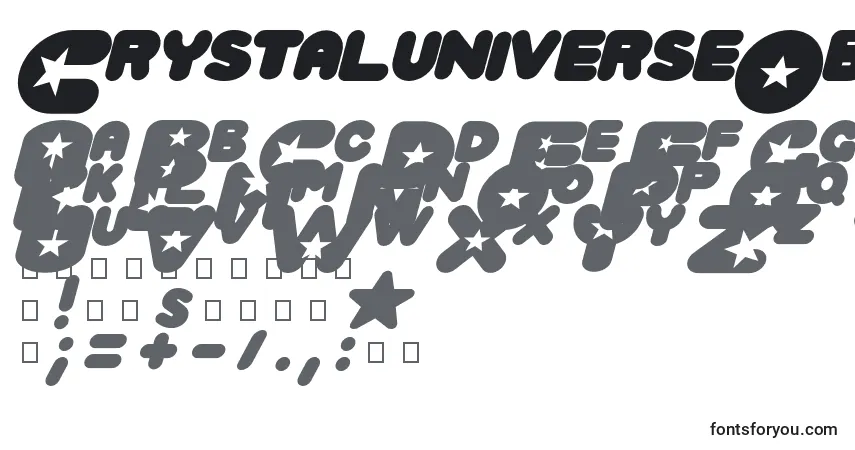 Шрифт CrystaluniverseOblique (61348) – алфавит, цифры, специальные символы