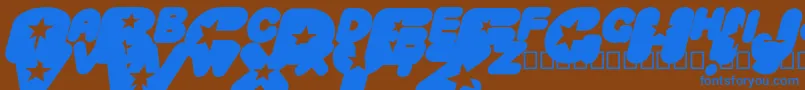 フォントCrystaluniverseOblique – 茶色の背景に青い文字