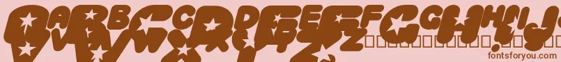 CrystaluniverseOblique-fontti – ruskeat fontit vaaleanpunaisella taustalla