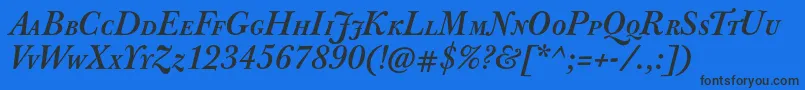 JbaskervillecapsBolditalic Font – Black Fonts on Blue Background