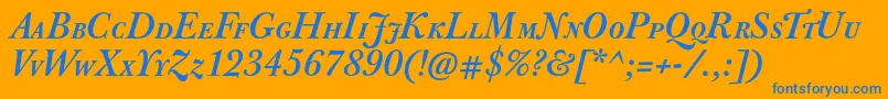 JbaskervillecapsBolditalic Font – Blue Fonts on Orange Background