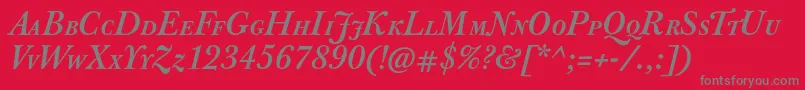 fuente JbaskervillecapsBolditalic – Fuentes Grises Sobre Fondo Rojo