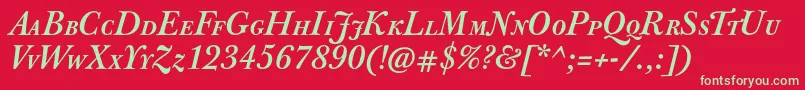 JbaskervillecapsBolditalic Font – Green Fonts on Red Background