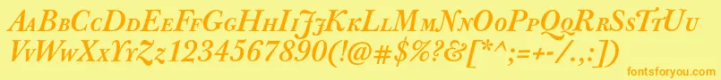 Шрифт JbaskervillecapsBolditalic – оранжевые шрифты на жёлтом фоне