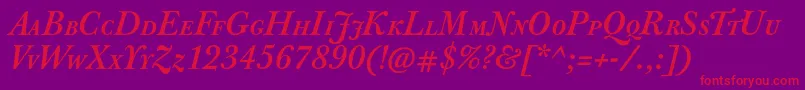 JbaskervillecapsBolditalic Font – Red Fonts on Purple Background