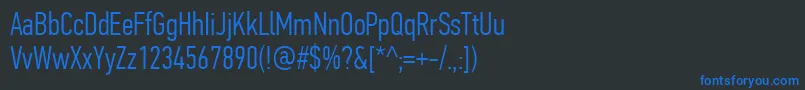 Шрифт PfdintextcompproLight – синие шрифты на чёрном фоне
