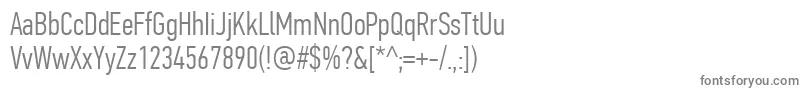 PfdintextcompproLight-fontti – harmaat kirjasimet valkoisella taustalla