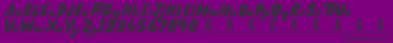 フォントRunningScared – 紫の背景に黒い文字