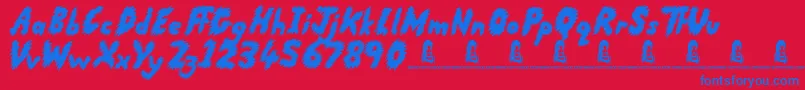 RunningScared Font – Blue Fonts on Red Background