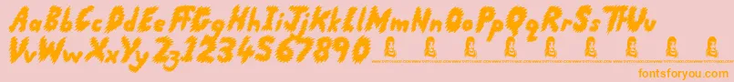 RunningScared Font – Orange Fonts on Pink Background