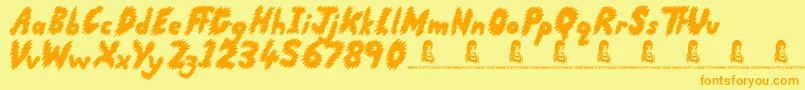 RunningScared Font – Orange Fonts on Yellow Background