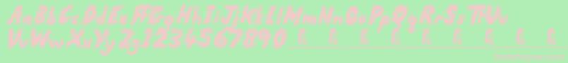 RunningScared-fontti – vaaleanpunaiset fontit vihreällä taustalla