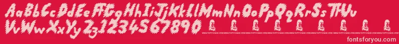 RunningScared Font – Pink Fonts on Red Background