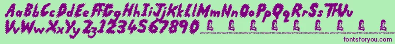RunningScared Font – Purple Fonts on Green Background