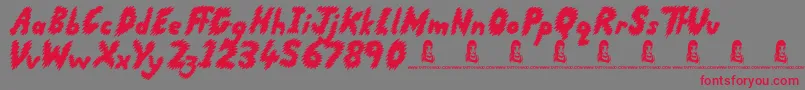 フォントRunningScared – 赤い文字の灰色の背景