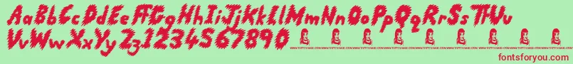 RunningScared Font – Red Fonts on Green Background