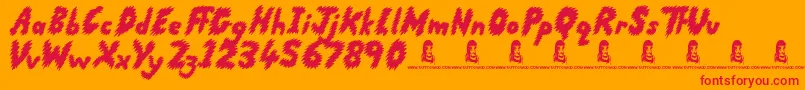 RunningScared Font – Red Fonts on Orange Background